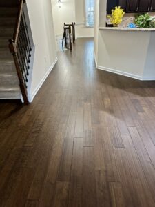 freshly refinsihed hardwood floor in durham nc matte finish